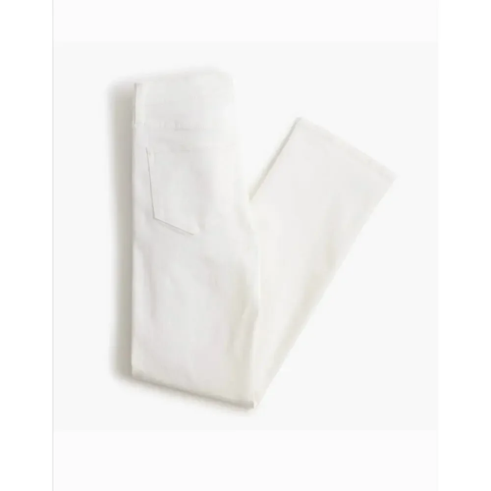 J Crew Mid Rise Straight Jeans 33 White NWT All Day Stretch Denim CQ504